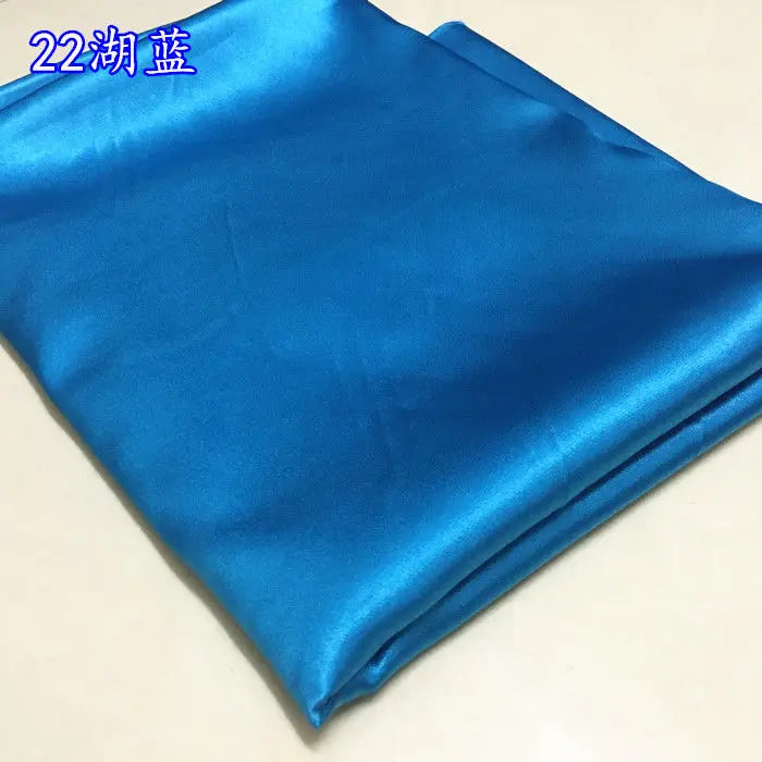 High Density Thin Satin Fabric By The Meter for Cheongsam Clothes Dresses Sewing Micro Stretch Plain Cloth Needlework Soft Black