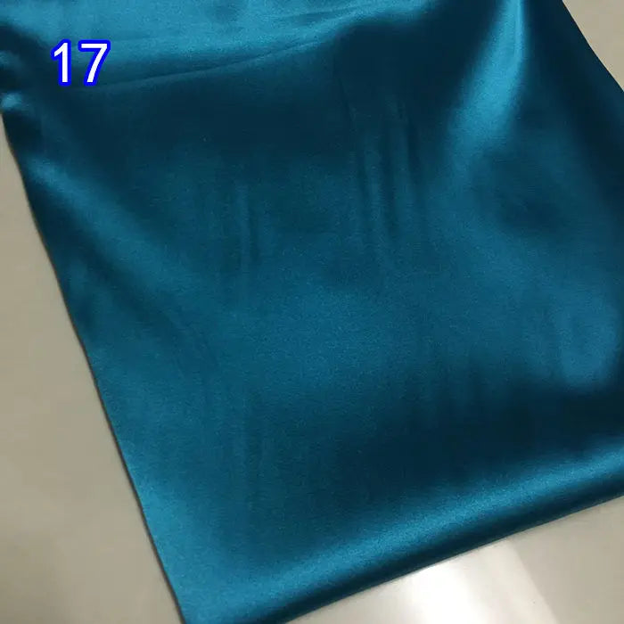 High Density Thin Satin Fabric By The Meter for Cheongsam Clothes Dresses Sewing Micro Stretch Plain Cloth Needlework Soft Black