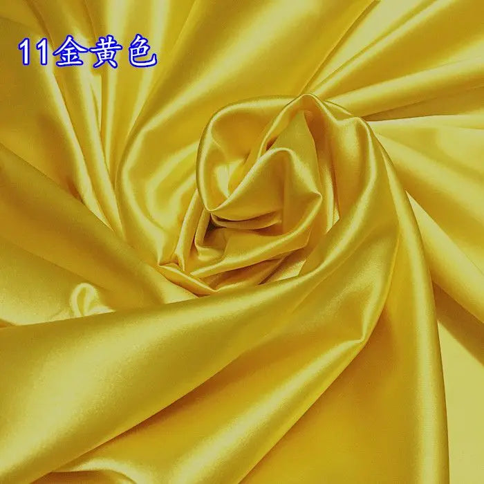 High Density Thin Satin Fabric By The Meter for Cheongsam Clothes Dresses Sewing Micro Stretch Plain Cloth Needlework Soft Black