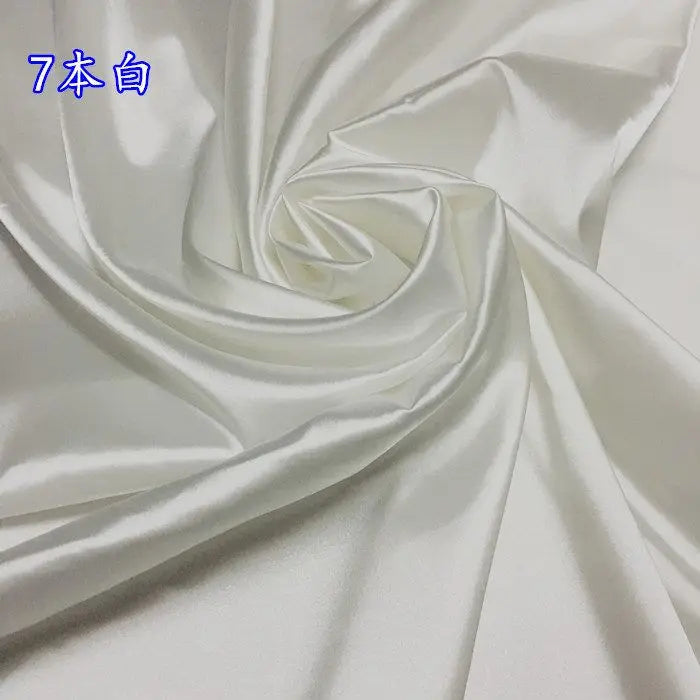 High Density Thin Satin Fabric By The Meter for Cheongsam Clothes Dresses Sewing Micro Stretch Plain Cloth Needlework Soft Black