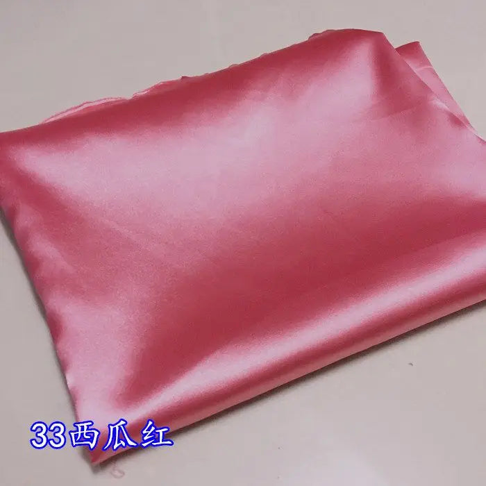 High Density Thin Satin Fabric By The Meter for Cheongsam Clothes Dresses Sewing Micro Stretch Plain Cloth Needlework Soft Black