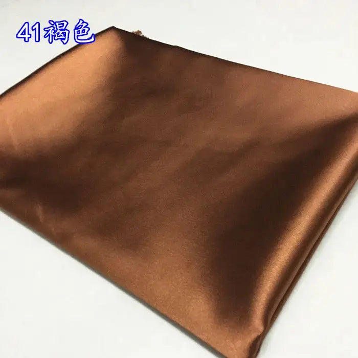 High Density Thin Satin Fabric By The Meter for Cheongsam Clothes Dresses Sewing Micro Stretch Plain Cloth Needlework Soft Black