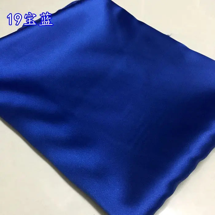 High Density Thin Satin Fabric By The Meter for Cheongsam Clothes Dresses Sewing Micro Stretch Plain Cloth Needlework Soft Black