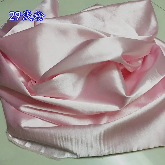 High Density Thin Satin Fabric By The Meter for Cheongsam Clothes Dresses Sewing Micro Stretch Plain Cloth Needlework Soft Black