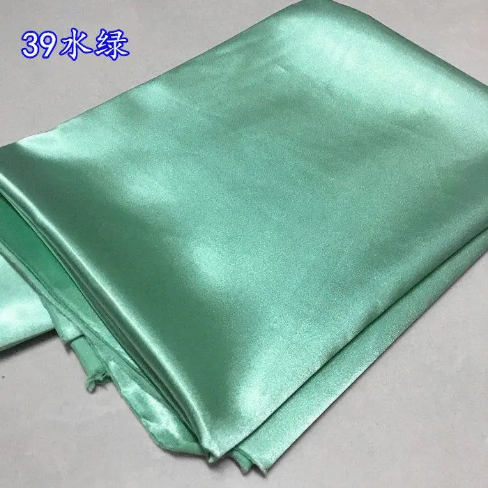 High Density Thin Satin Fabric By The Meter for Cheongsam Clothes Dresses Sewing Micro Stretch Plain Cloth Needlework Soft Black