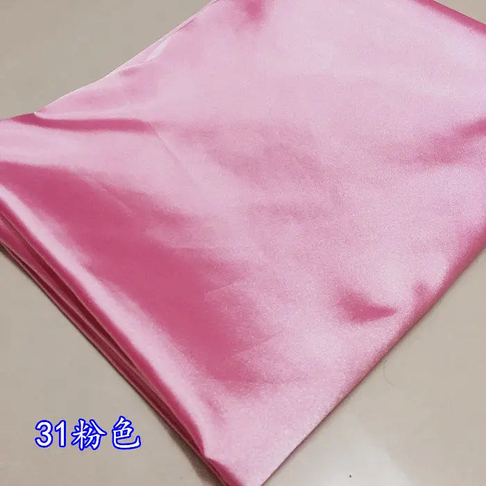 High Density Thin Satin Fabric By The Meter for Cheongsam Clothes Dresses Sewing Micro Stretch Plain Cloth Needlework Soft Black