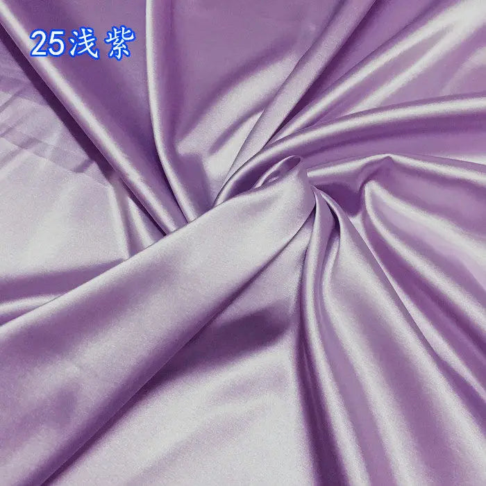 High Density Thin Satin Fabric By The Meter for Cheongsam Clothes Dresses Sewing Micro Stretch Plain Cloth Needlework Soft Black