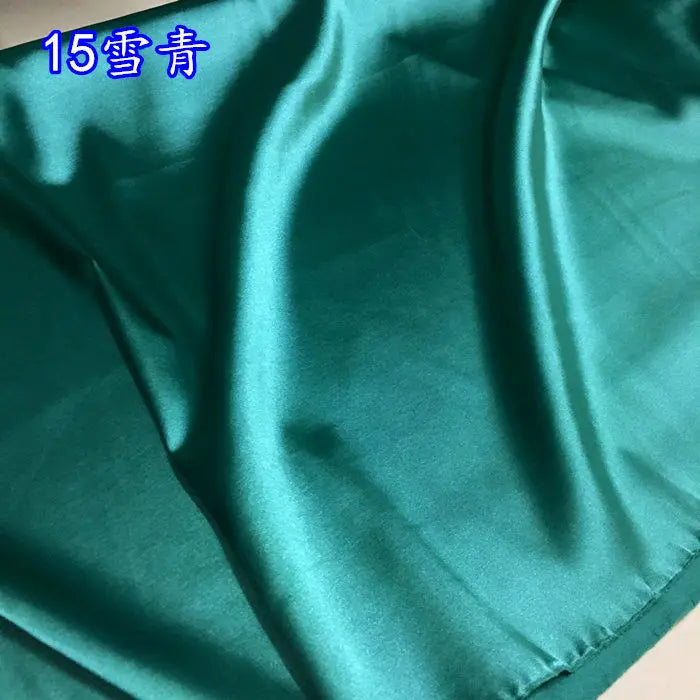 High Density Thin Satin Fabric By The Meter for Cheongsam Clothes Dresses Sewing Micro Stretch Plain Cloth Needlework Soft Black
