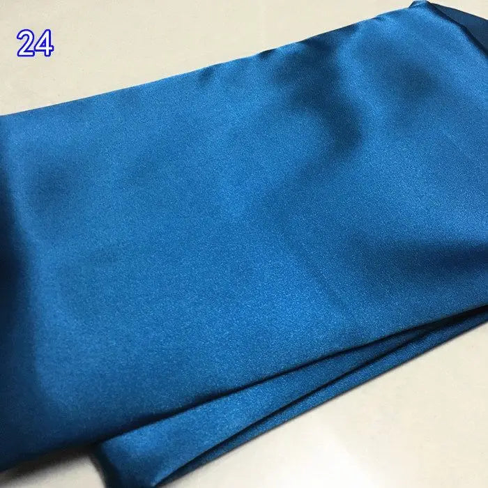 High Density Thin Satin Fabric By The Meter for Cheongsam Clothes Dresses Sewing Micro Stretch Plain Cloth Needlework Soft Black
