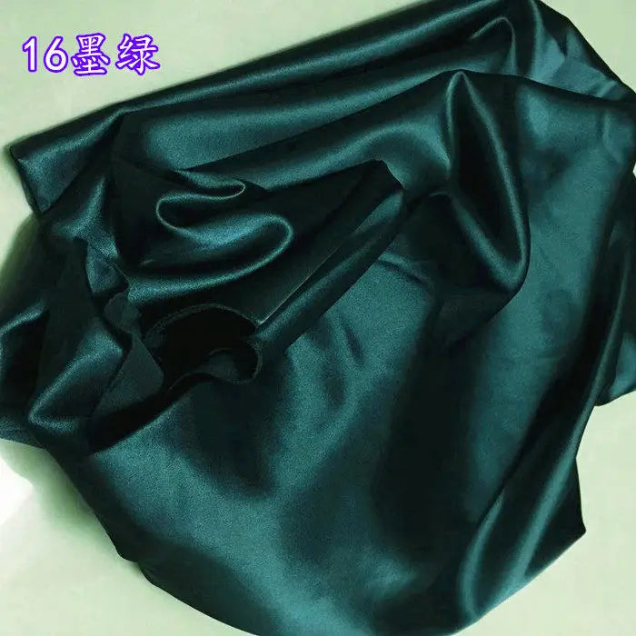 High Density Thin Satin Fabric By The Meter for Cheongsam Clothes Dresses Sewing Micro Stretch Plain Cloth Needlework Soft Black