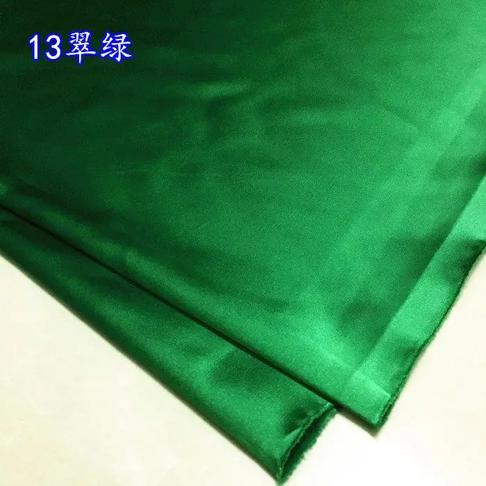 High Density Thin Satin Fabric By The Meter for Cheongsam Clothes Dresses Sewing Micro Stretch Plain Cloth Needlework Soft Black