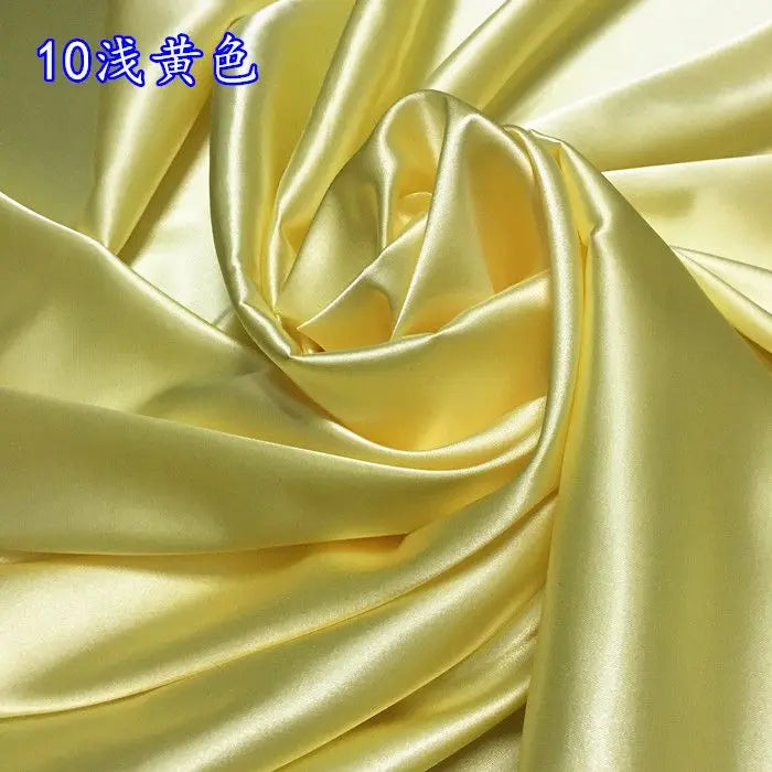 High Density Thin Satin Fabric By The Meter for Cheongsam Clothes Dresses Sewing Micro Stretch Plain Cloth Needlework Soft Black