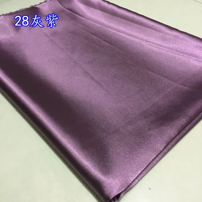 High Density Thin Satin Fabric By The Meter for Cheongsam Clothes Dresses Sewing Micro Stretch Plain Cloth Needlework Soft Black