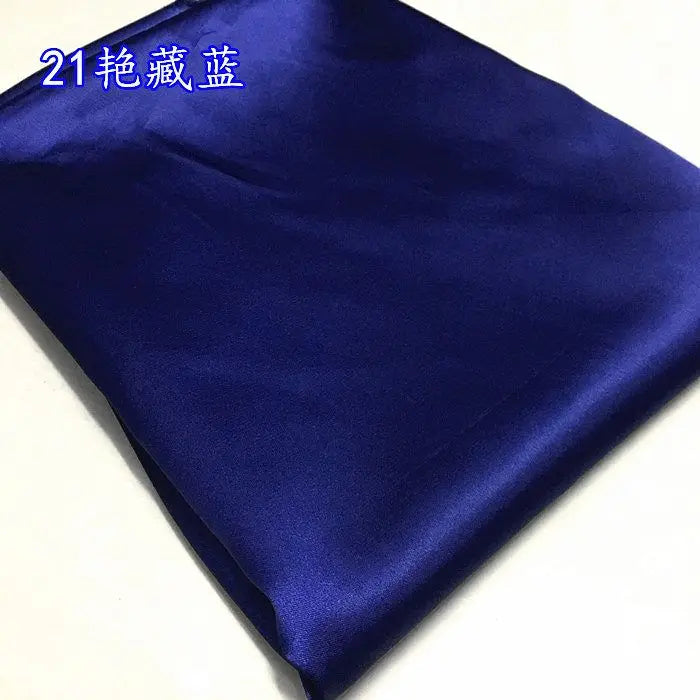 High Density Thin Satin Fabric By The Meter for Cheongsam Clothes Dresses Sewing Micro Stretch Plain Cloth Needlework Soft Black