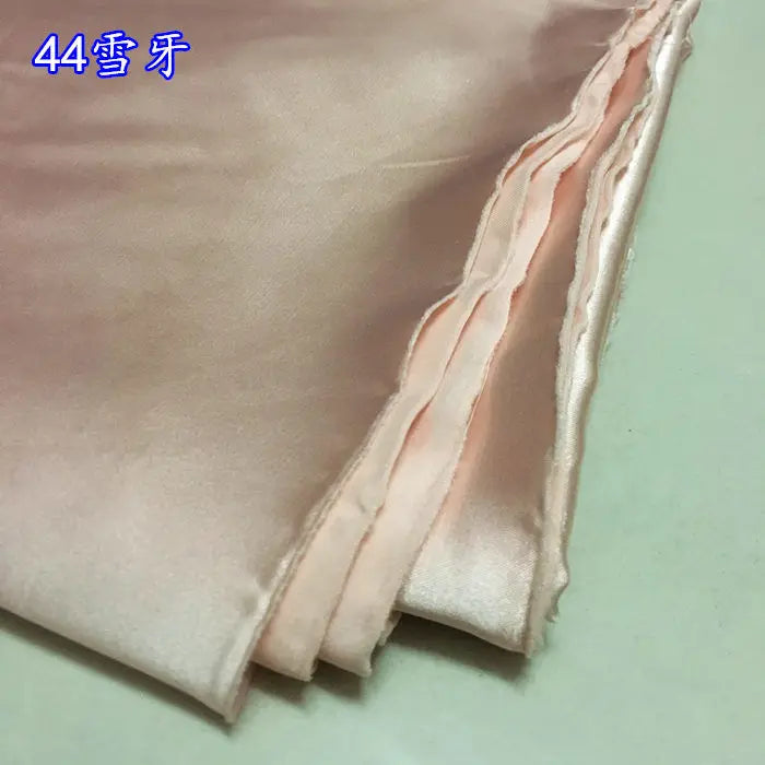 High Density Thin Satin Fabric By The Meter for Cheongsam Clothes Dresses Sewing Micro Stretch Plain Cloth Needlework Soft Black